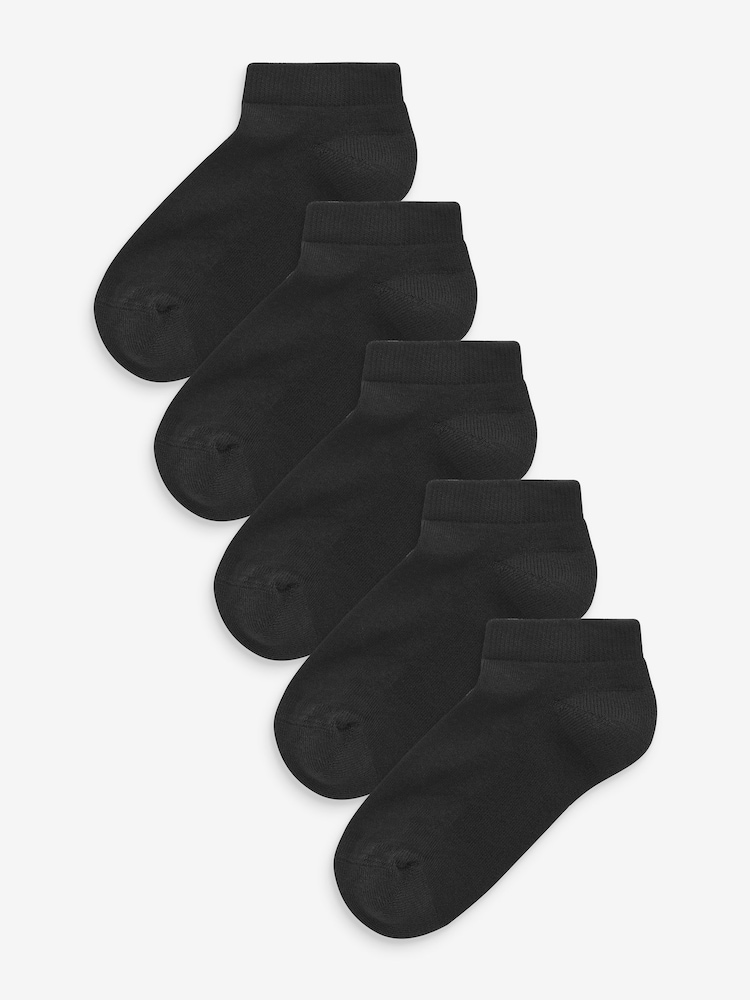 Clarks Black Cushion Sole Trainer Socks 5 Pack - Image 1 of 3