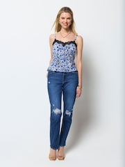 SCAMP & DUDE White Floral Animal Lace Trim Cami - Image 2 of 6