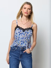 SCAMP & DUDE White Floral Animal Lace Trim Cami - Image 3 of 6