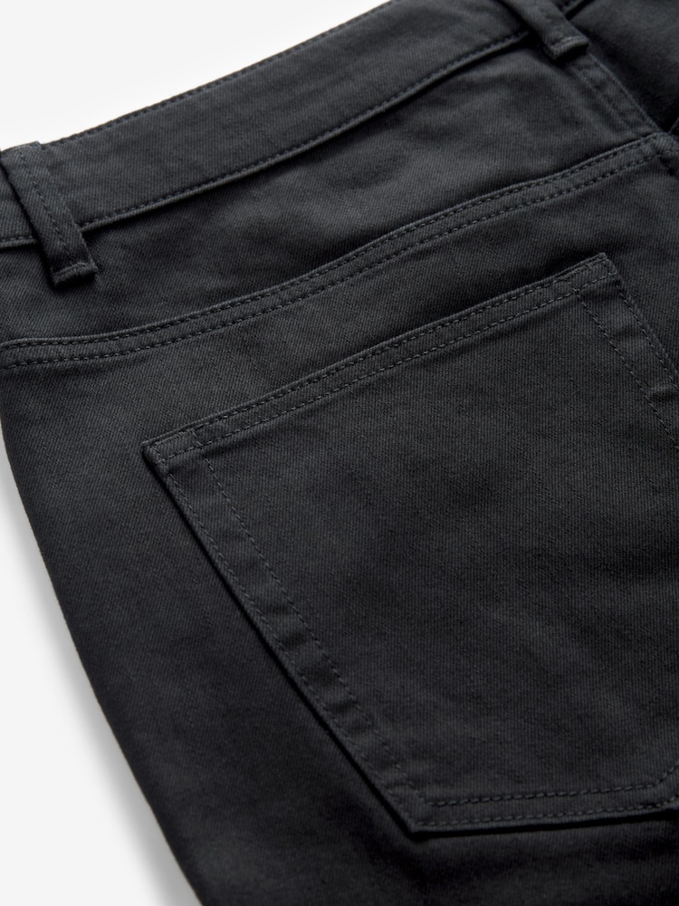 Black Stretch Denim Shorts - Image 6 of 9