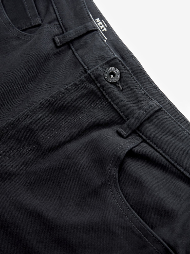 Black Stretch Denim Shorts - Image 8 of 9