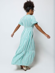 SCAMP & DUDE Green Stripe Tie Front Maxi Dress - Image 4 of 6