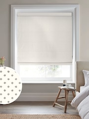 Laura Ashley Grey Louise Star Made To Measure Roman Blinds - Image 1 of 6