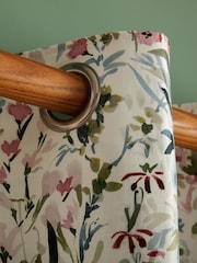 White Pointon Fields Lined  Eyelet Curtains - Image 3 of 3