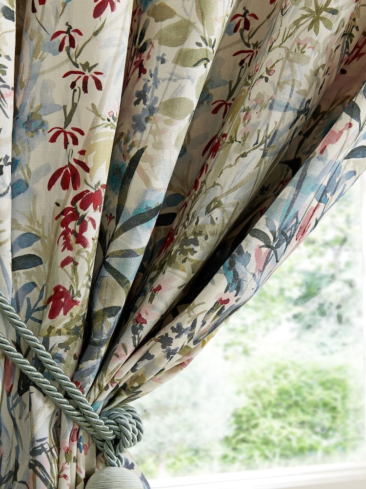 White Pointon Fields Lined  Eyelet Curtains - Image 3 of 3