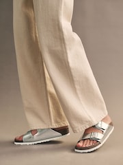 Birkenstock Silver Arizona Leather Sandals - Image 4 of 6