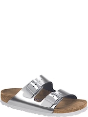 Birkenstock Silver Arizona Leather Sandals - Image 6 of 6