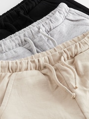 Grey/Stone Neutral/Black Jersey Shorts 3 Pack (3mths-7yrs) - Image 3 of 3
