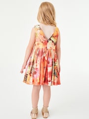 Red Floral Print Metallic Dress (3-16yrs) - Image 4 of 6