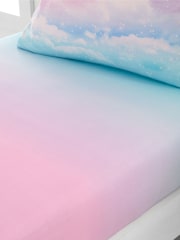 Catherine Lansfield Blue Ombré Rainbow Clouds Fitted Sheet - Image 1 of 2