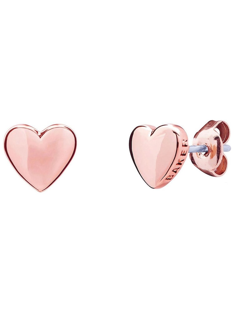 Ted Baker Rose Gold Tone HARLY:  Tiny Heart Stud Earrings - Image 6 of 8