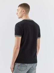 Pretty Green Waterfall Stripe Tipped T-Shirt - Image 2 of 6
