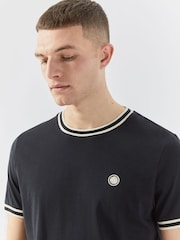 Pretty Green Waterfall Stripe Tipped T-Shirt - Image 3 of 6