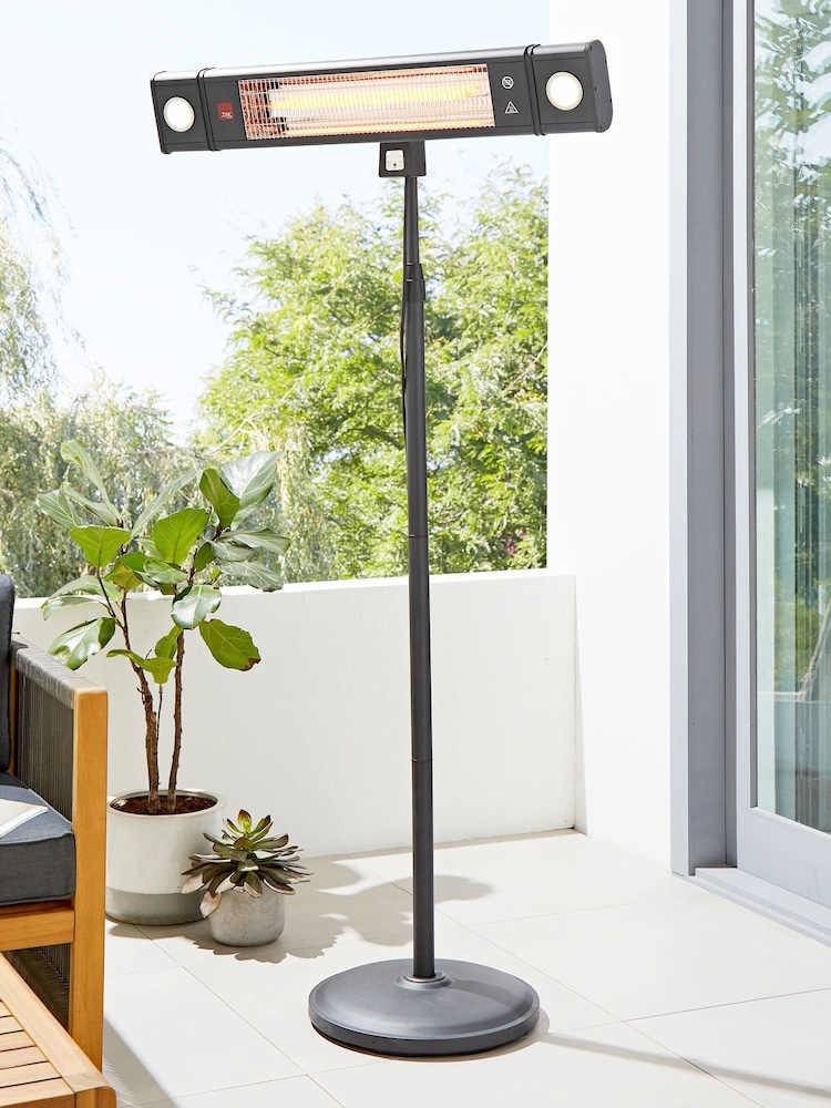 BHS Black Blaze Wall Mounted Patio 1800 Watt Outdoor Heater With LED Light - Image 1 of 5