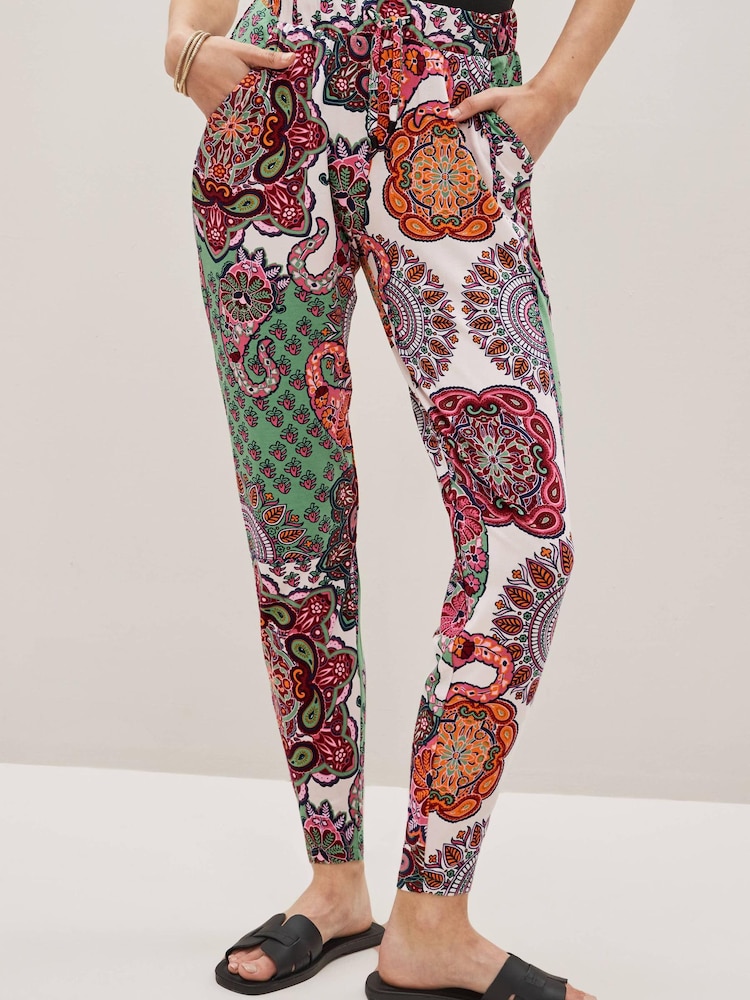 Pink Paisley Scarf Print Jersey Joggers - Image 1 of 5