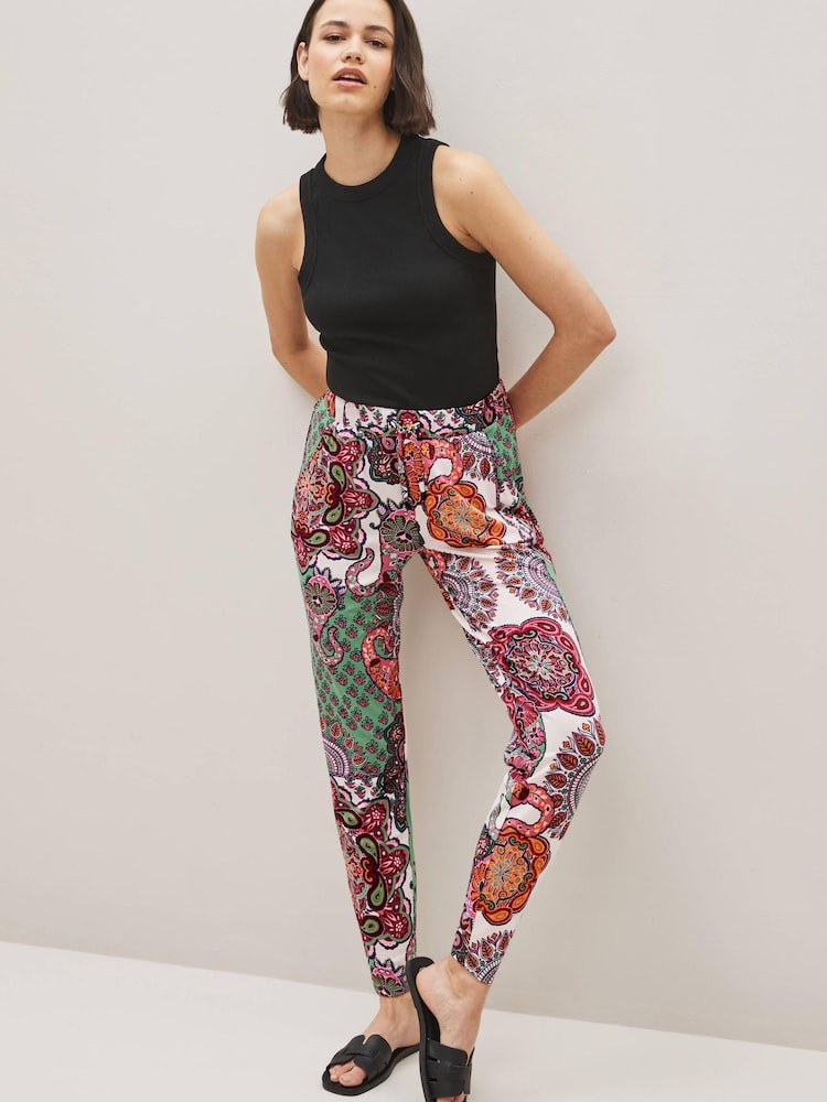 Pink Paisley Scarf Print Jersey Joggers - Image 2 of 5