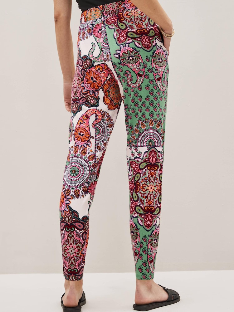 Pink Paisley Scarf Print Jersey Joggers - Image 3 of 5