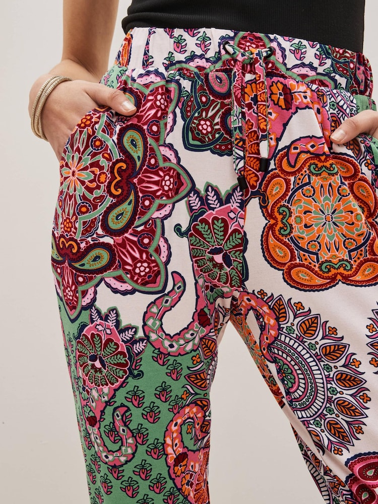 Pink Paisley Scarf Print Jersey Joggers - Image 4 of 5