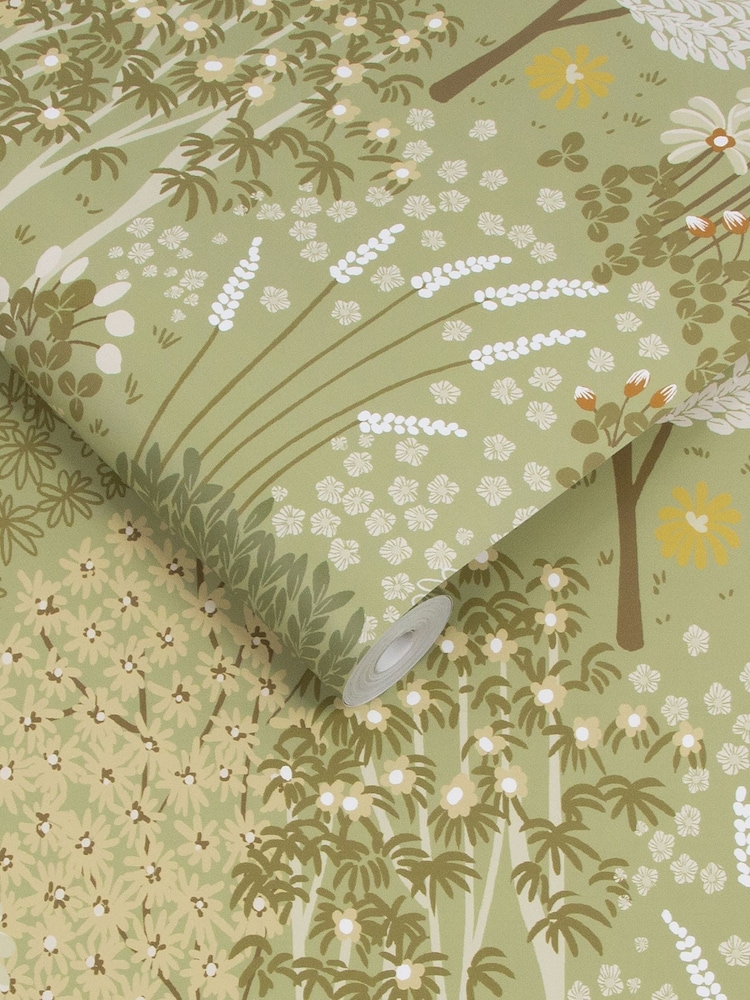 Graham & Brown Green Fable Sage 10M Wallpaper - Image 3 of 3