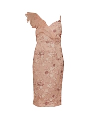 Chi Chi London Pink Embroidered Ruffle Midi Dress - Image 5 of 5