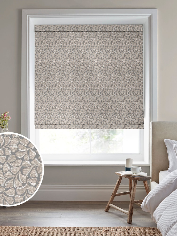 Laura Ashley Brown Maidenhair Woven Made To Measure Roman Blinds - Image 1 of 6