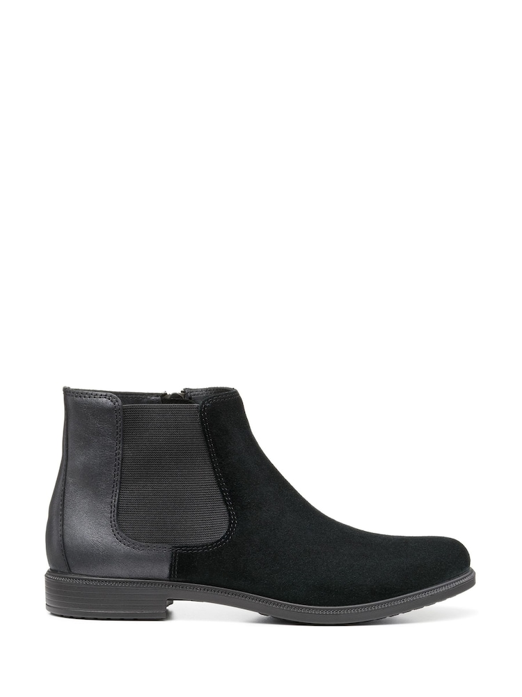 Hotter Black Suede Wide Fit Tenby Zip Fastening Boots - Image 1 of 4