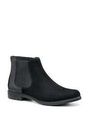 Hotter Black Suede Wide Fit Tenby Zip Fastening Boots - Image 3 of 4