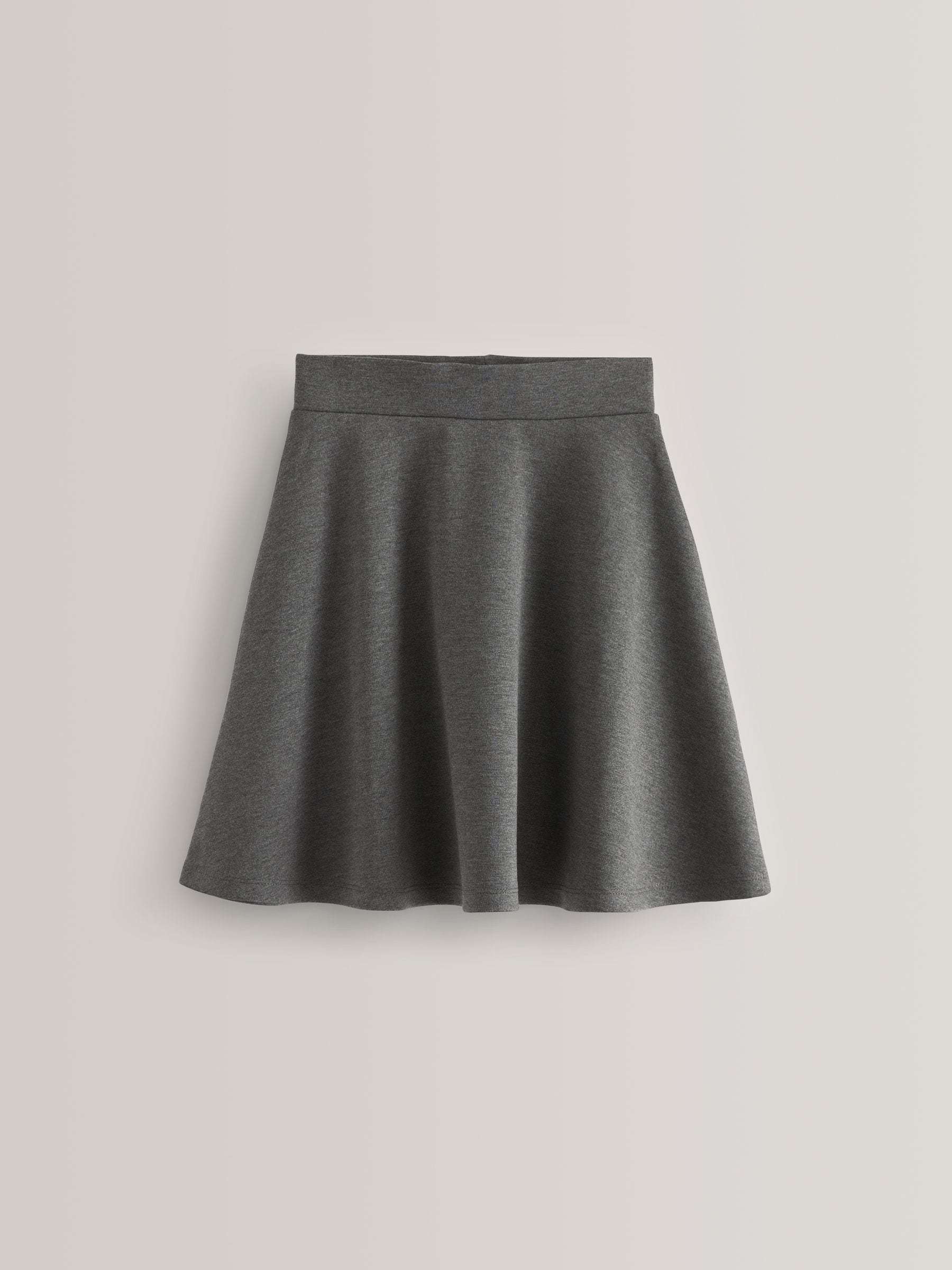 Buy Grey Longer Length Pull-On Jersey Stretch School Skater Skirt