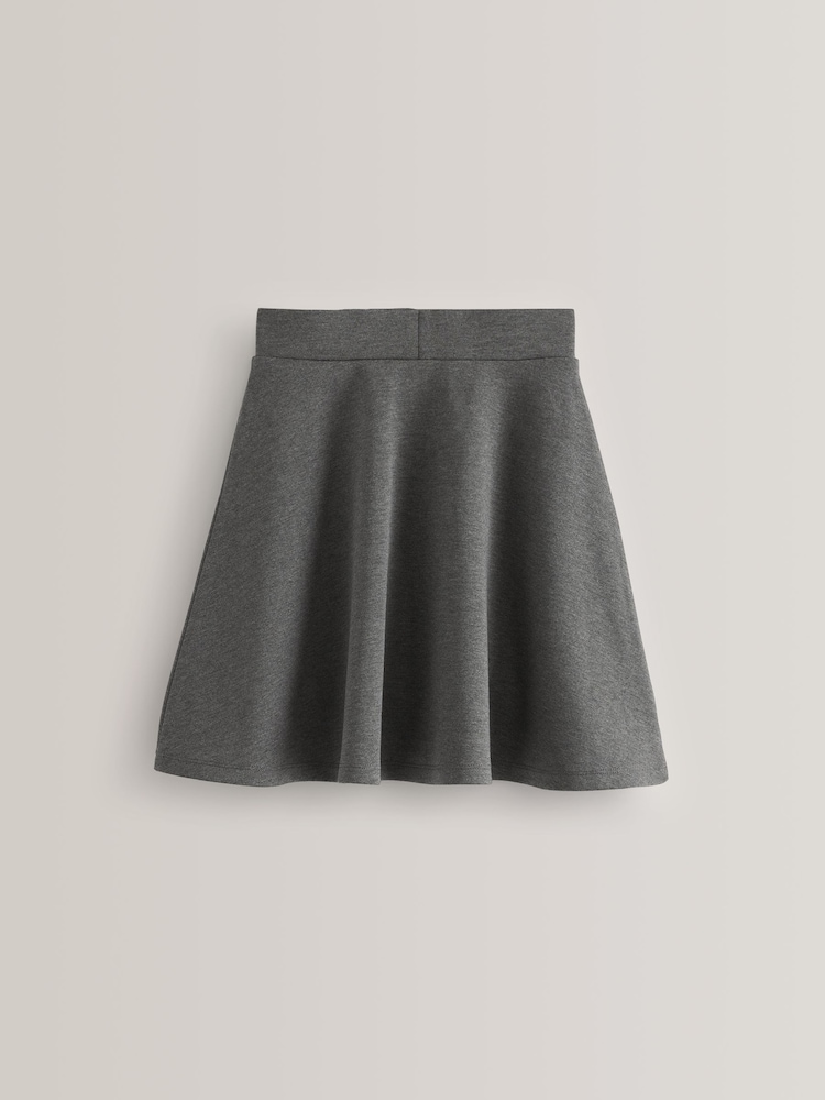 Grey Longer Length Pull-On Jersey Stretch School Skater Skirt (3-17yrs) - Image 5 of 5