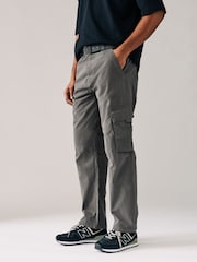 Charcoal Grey Belted Tech Cargo Trousers - Image 1 of 12