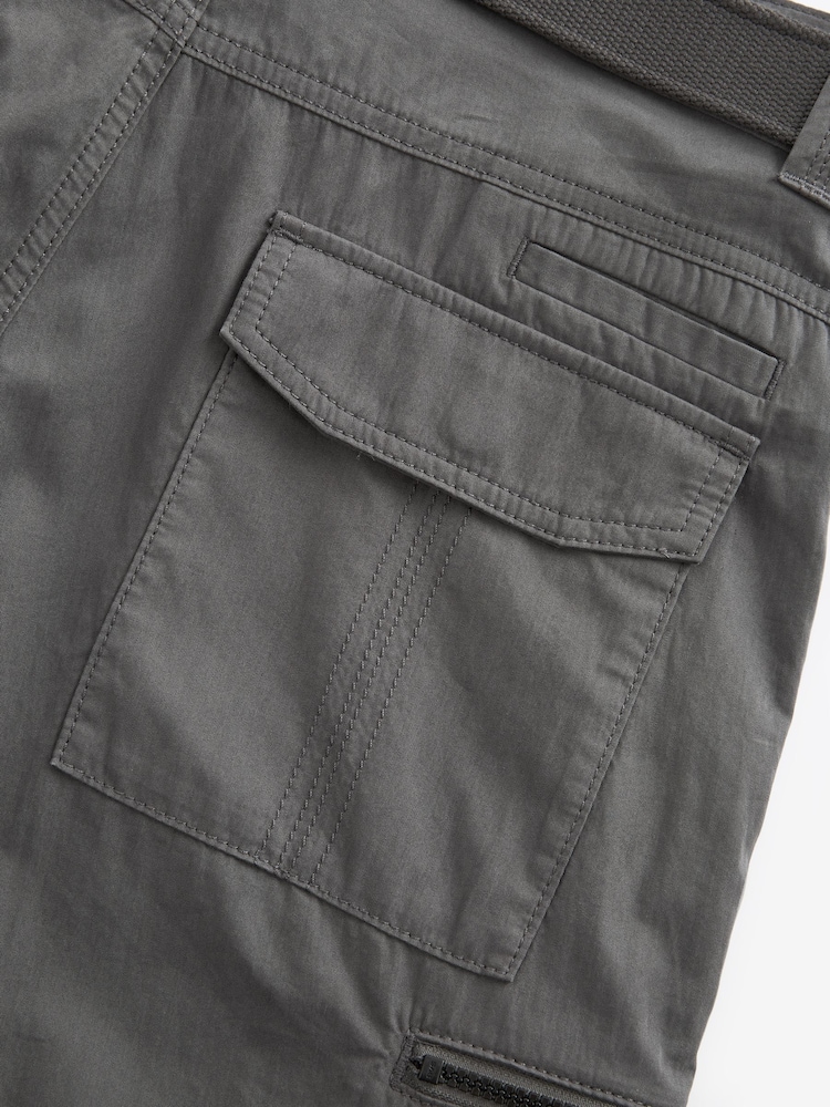 Charcoal Grey Belted Tech Cargo Trousers - Image 11 of 12