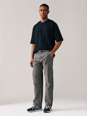 Charcoal Grey Belted Tech Cargo Trousers - Image 2 of 12