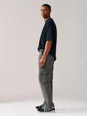 Charcoal Grey Belted Tech Cargo Trousers - Image 3 of 12