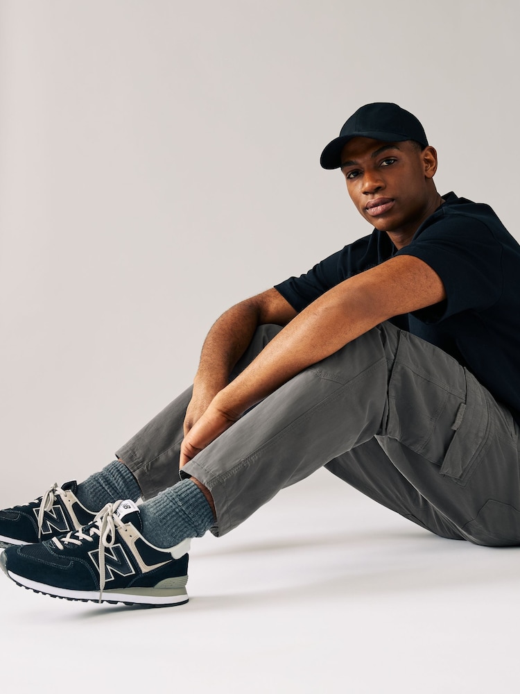 Charcoal Grey Belted Tech Cargo Trousers - Image 4 of 12