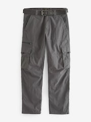 Charcoal Grey Belted Tech Cargo Trousers - Image 8 of 12