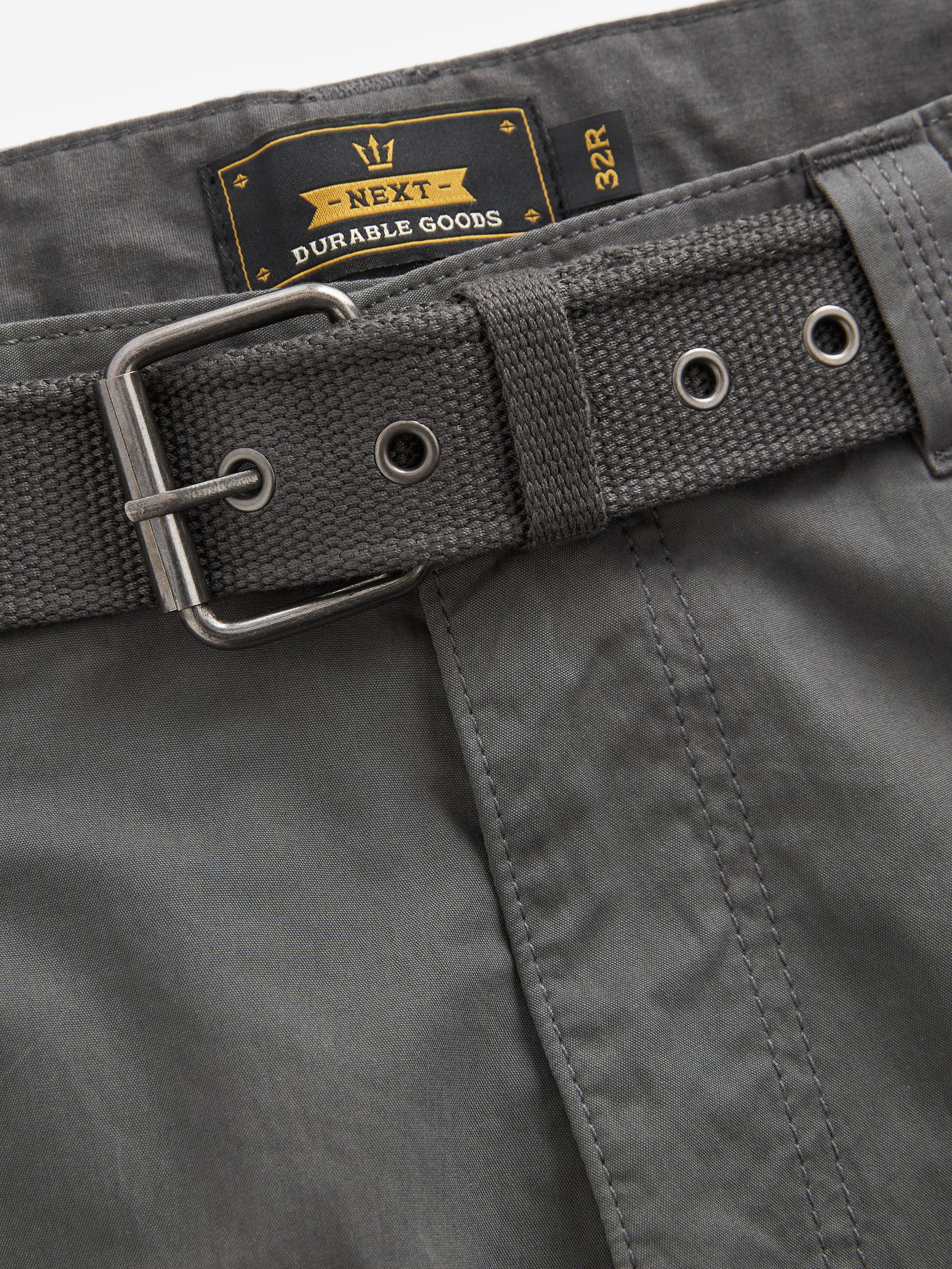 Buy Charcoal Grey Belted Tech Cargo Trousers from the Next UK online shop