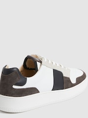 Reiss Mocha Aira Low Top Leather Trainers - Image 5 of 7