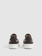 Reiss Mocha Aira Low Top Leather Trainers - Image 7 of 7