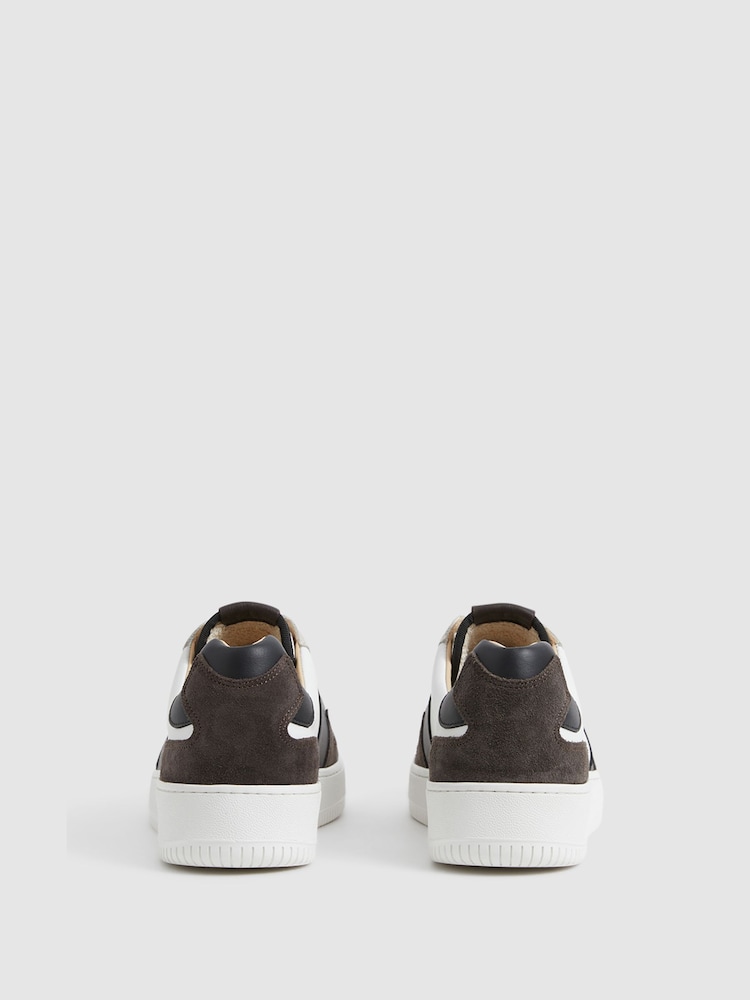 Reiss Mocha Aira Low Top Leather Trainers - Image 7 of 7