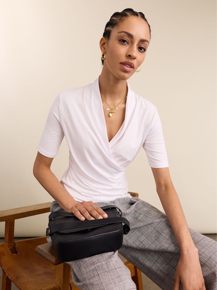 Baukjen White Rosamund Wrap Top - Image 1 of 3 Baukjen White Rosamund Wrap Top - Image 1 of 3