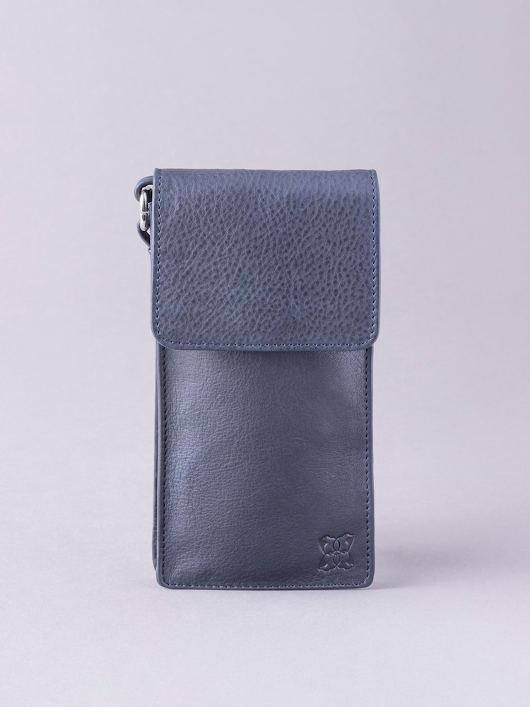 Lakeland Leather Navy Cross-Body Phone Pouch Bag - Image 1 of 6