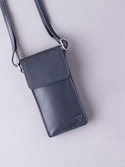 Lakeland Leather Navy Cross-Body Phone Pouch Bag - Image 2 of 6