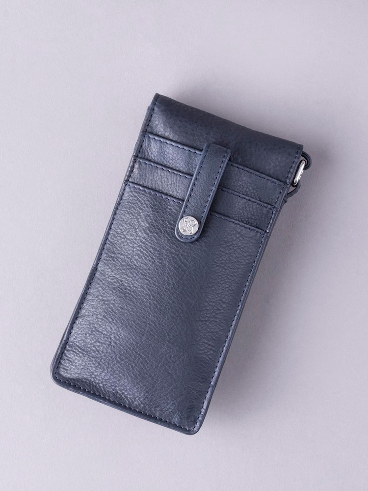Lakeland Leather Navy Cross-Body Phone Pouch Bag - Image 3 of 6
