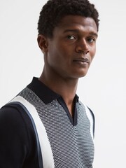 Reiss Navy Kennington Slim Fit Cotton Cuban Collar Shirt - Image 4 of 7