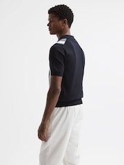 Reiss Navy Kennington Slim Fit Cotton Cuban Collar Shirt - Image 5 of 7