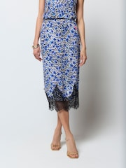 SCAMP & DUDE White Floral Animal Lace Trim Slip Skirt - Image 3 of 6
