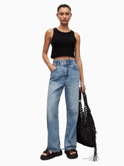 AllSaints Black Cropped Rina Tank Top - Image 4 of 7