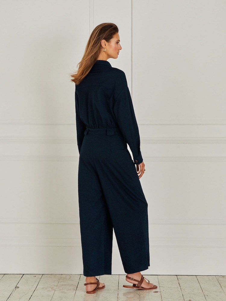 Navy Blue Long Sleeves Utility Boiler Suit - Image 1 of 4