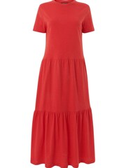 Whistles Red Tiered Jersey Midi Dress - Image 3 of 3