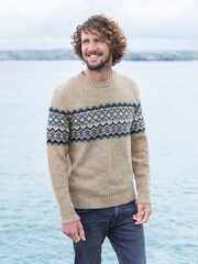 Celtic & Co. Mens Natural Fairisle Pattern Jumper - Image 1 of 4